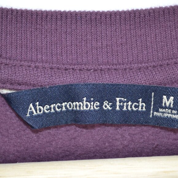 Abercrombie & Fitch Crewneck Pullover Tie Hem Womens M Sweatshirt Purple Cropped - Picture 9 of 9